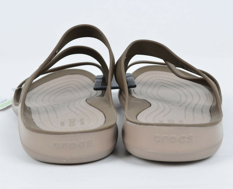 Crocs Women's US 10 Swiftwater Sandal Walnut Brown Strappy Slip-On Sandal