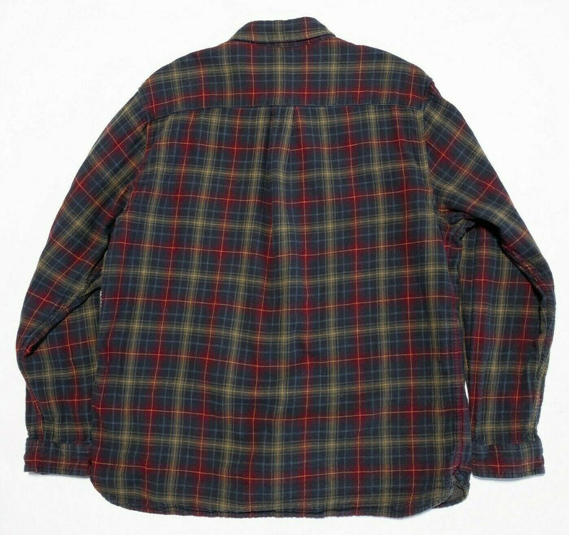 Carbon 2 Cobalt Flannel Shirt Red Plaid Double-Layer Flannel Shirt Men's Large