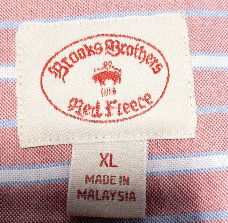 Brooks Brothers Pink Stripe Shirt Men's XL Button-Down Oxford