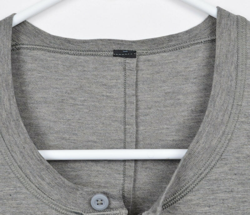 Lululemon Men's Large? Henley Collar Heather Gray Long Sleeve Athleisure Shirt