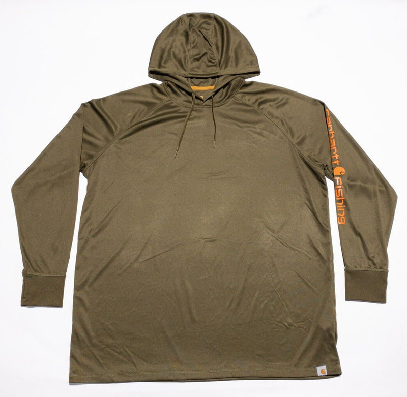 Carhartt Fishing Force Hoodie Men's 2XLT Tall Relaxed Fit Olive Wicking Shirt
