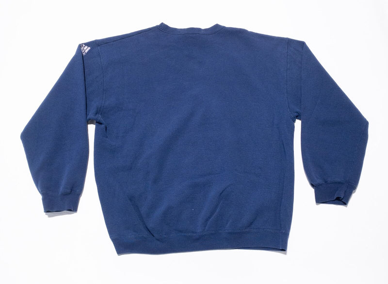 Vintage Adidas Sweatshirt Men's Large Solid Blue Retro 90s USA Crewneck Logo