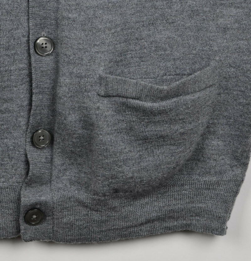 Bonobos Men's Medium? 100% Merino Wool Gray V-Neck Cardigan Sweater