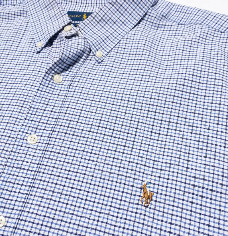 Polo Ralph Lauren Men's 1XB Big Button-Down Shirt White Blue Plaid Oxford