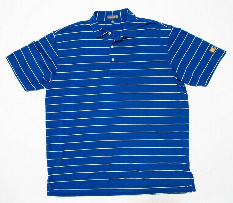 Peter Millar Summer Comfort XL Men's Golf Polo Wicking Blue Striped Performance