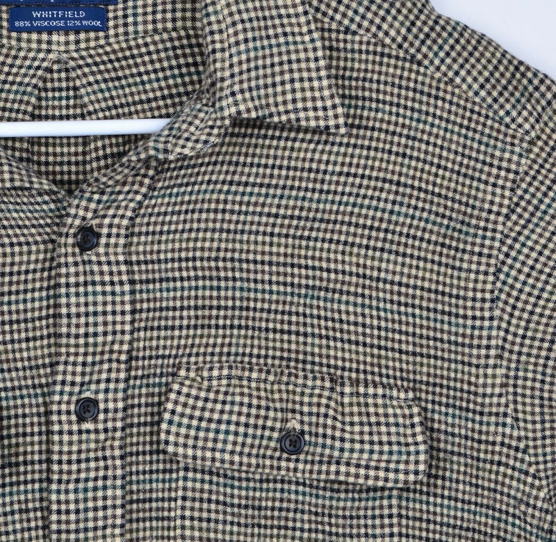 Polo Ralph Lauren Men's Sz Large (Shrunk) Whitfield Wool Blend Plaid Check Shirt