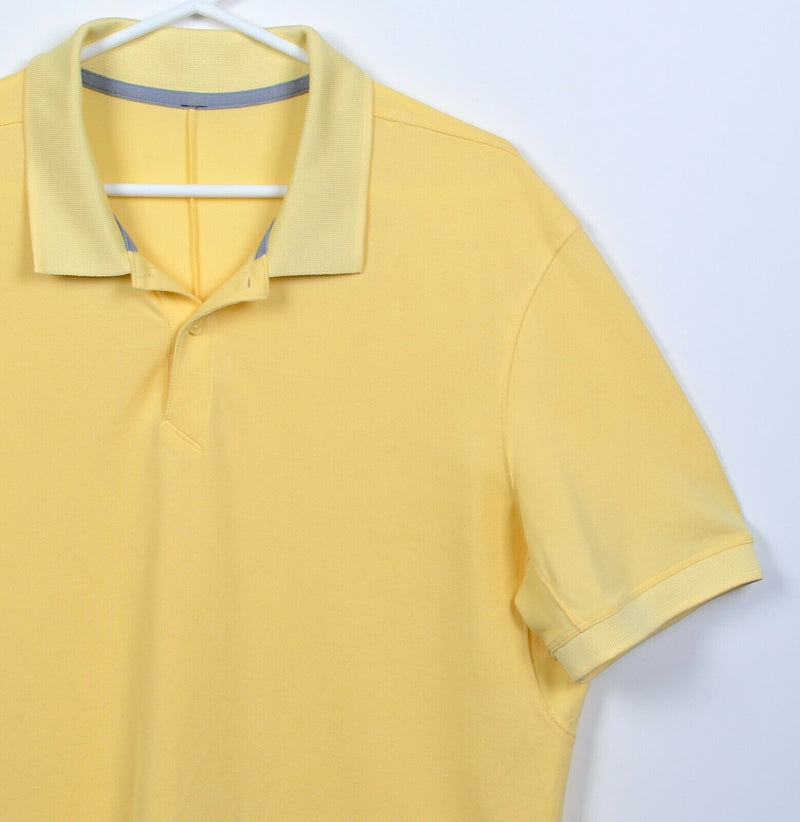 Lululemon Men's XL? Solid Light Yellow Athleisure Tech Pique Polo Shirt