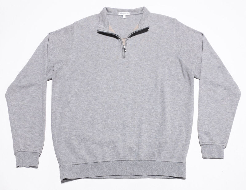 Peter Millar Sweater Men's Large Pullover 1/4 Zip Golf Cotton Modal Blend Gray