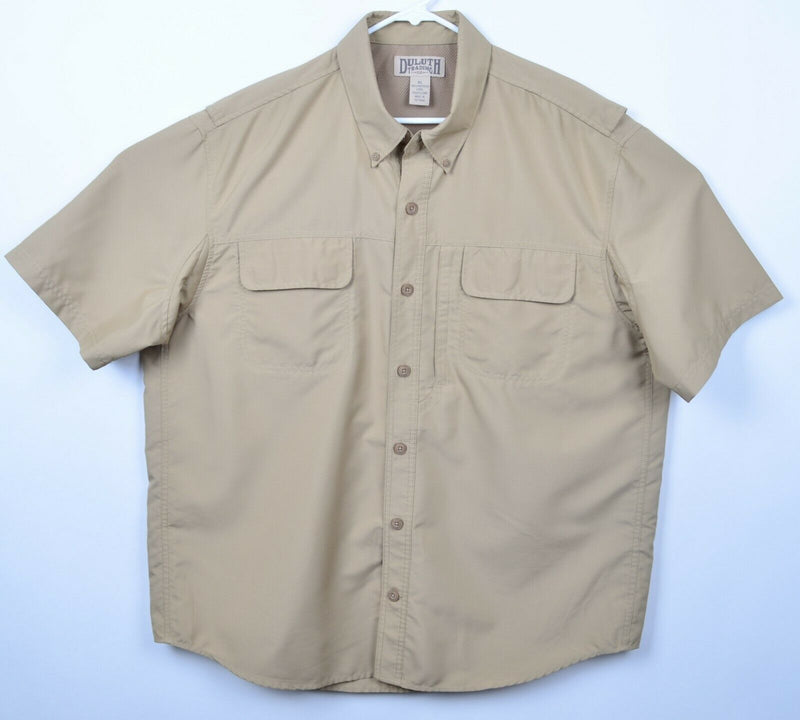Duluth Trading Co Men's XL Vented Tan Fishing Hiking Outdoor CoolPlus Shirt