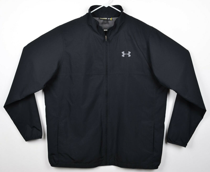 Under Armour Men's 2XL Loose Black Full Zip Lightweight UA Windbreaker Jacket