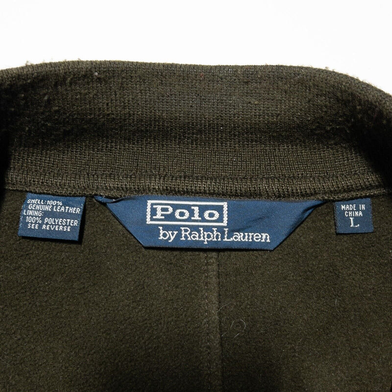 Polo Ralph Lauren Suede Leather Bomber Jacket Lined Chocolate Brown Men's Large