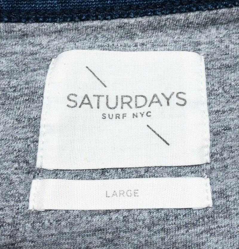 Saturdays Surf NYC Sweatshirt Men's Large Crew Neck Blue Pullover