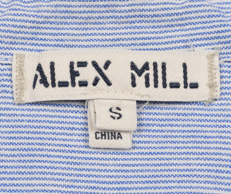 Alex Mill Men's Small Blue White Striped Long Sleeve Button-Front Shirt