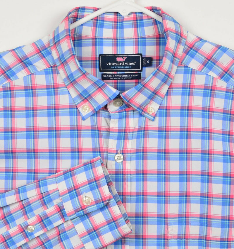 Vineyard Vines Performance Men's XL Classic Fit Murray Shirt Nylon Spandex Plaid