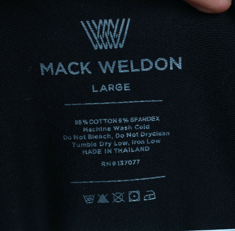 Mack Weldon Men's Large Solid Black Cotton Spandex Full Zip Hoodie Sweatshirt