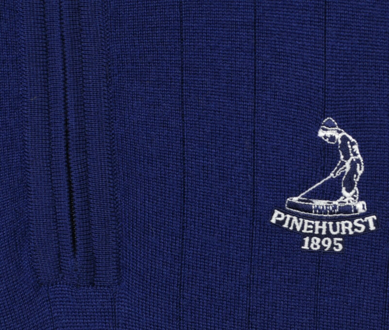 Bobby Jones Mens XL Merino Wool Lined Windstopped Navy 1/4 Zip Sweater Pinehurst