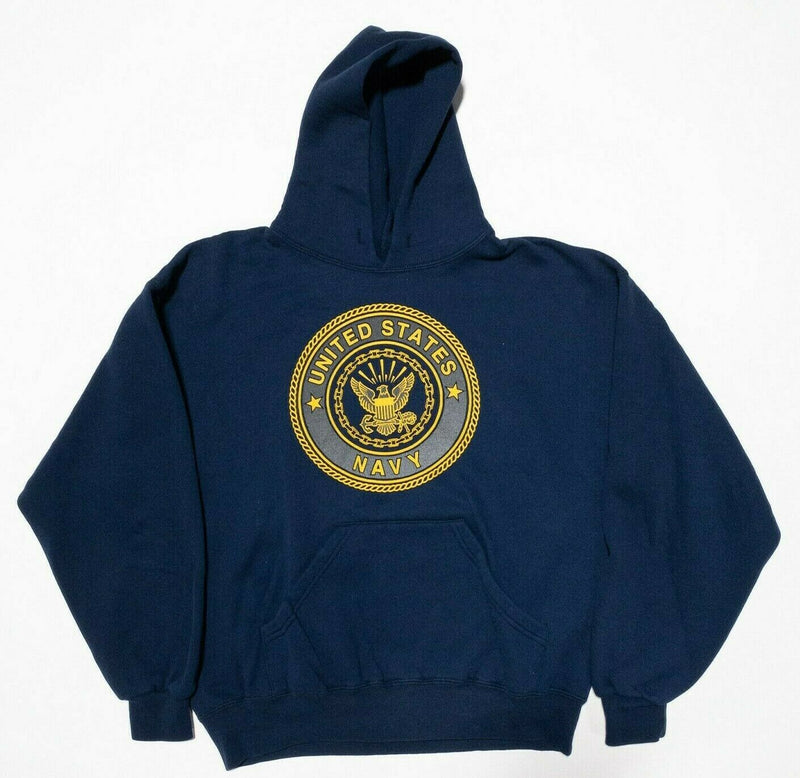 United States Navy Soffe Hoodie Vintage 90s USA Pullover Navy Blue Men's Large