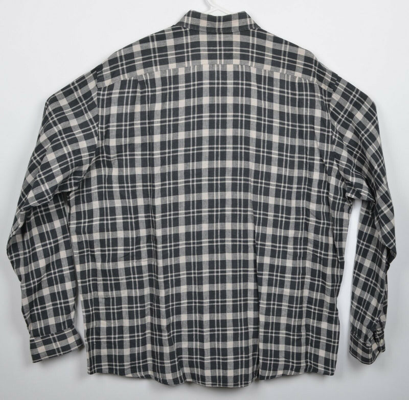 Polo Ralph Lauren Men's 2XL 100% Linen Black Plaid Westerton Button-Front Shirt