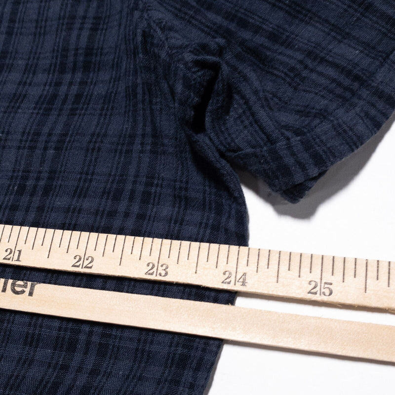 John Varvatos Collection Shirt Men's XL Button-Up Black Plaid Cotton Blend