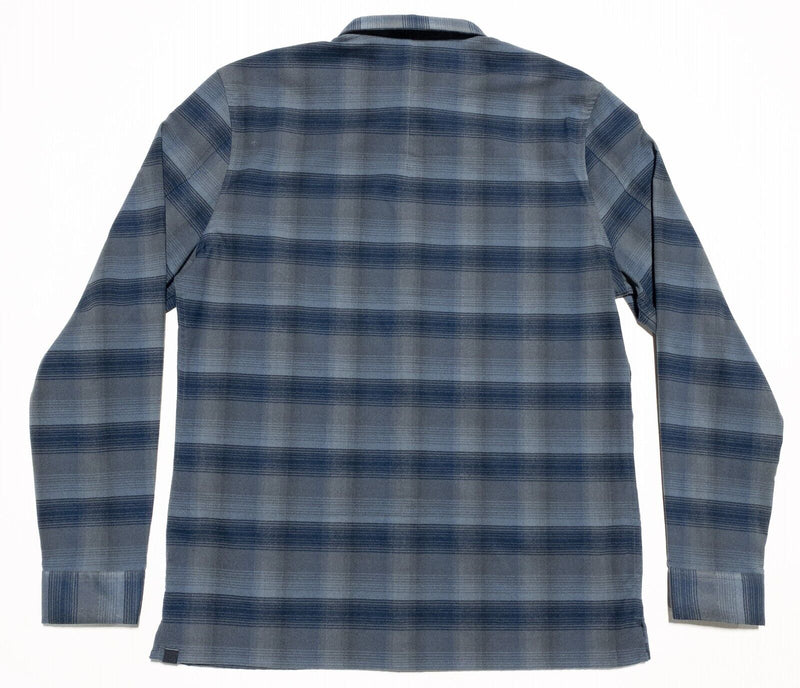Lululemon Mason's Peak Flannel Large Men's Shirt Blue Plaid Long Sleeve Stretch