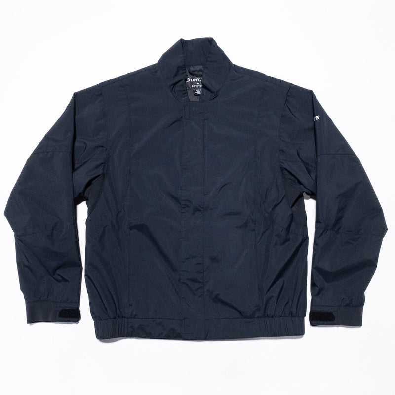 FootJoy DryJoys Jacket Mens Medium Full Zip Golf Solid Black Wind Rain Resistant