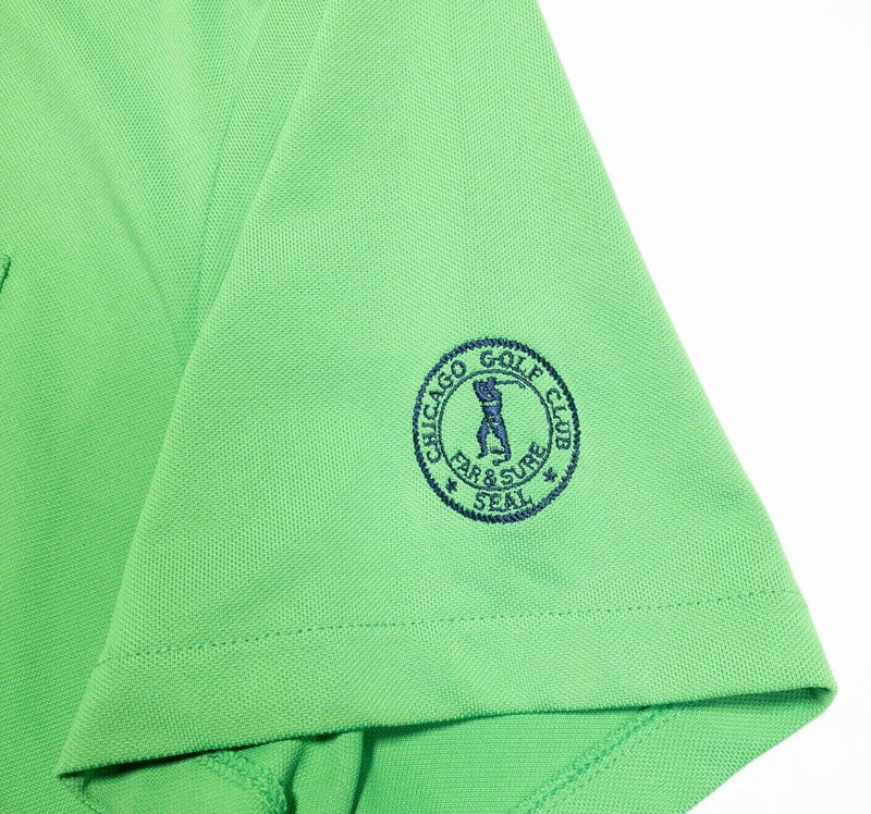 RLX Ralph Lauren Polo Golf Shirt Large Mens Green Pocket Wicking Stretch Chicago