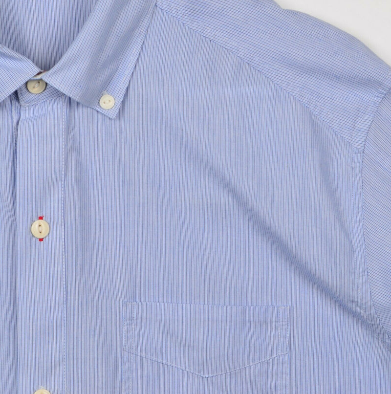 Carbon 2 Cobalt Men's Sz Large Blue Pinstriped Long Sleeve Button-Down Shirt