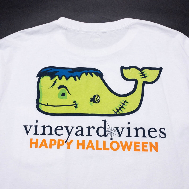 Vineyard Vines Frankenstein T-Shirt Men's Medium Happy Halloween Whale White