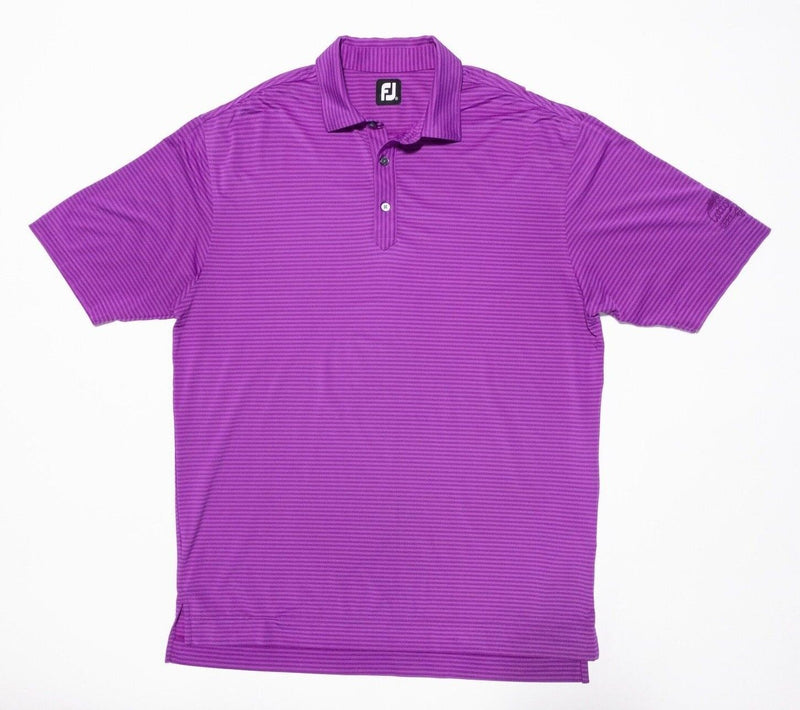 FootJoy Golf Shirt XL Men's Polo Purple Striped Wicking Performance Stretch