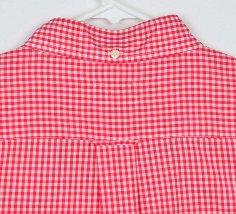 GANT Rugger Men's Sz XL The Hugger Red White Gingham Check Plaid Shirt