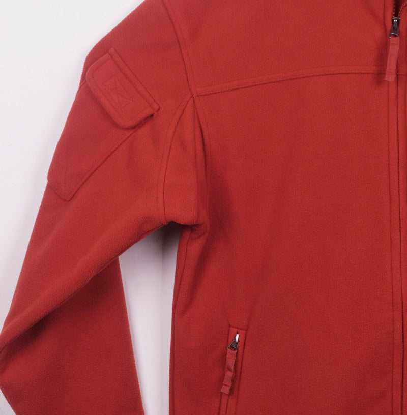 Duluth Trading Co Men's Medium Orange Fleece Windproof Full Zip Shoreman Jacket