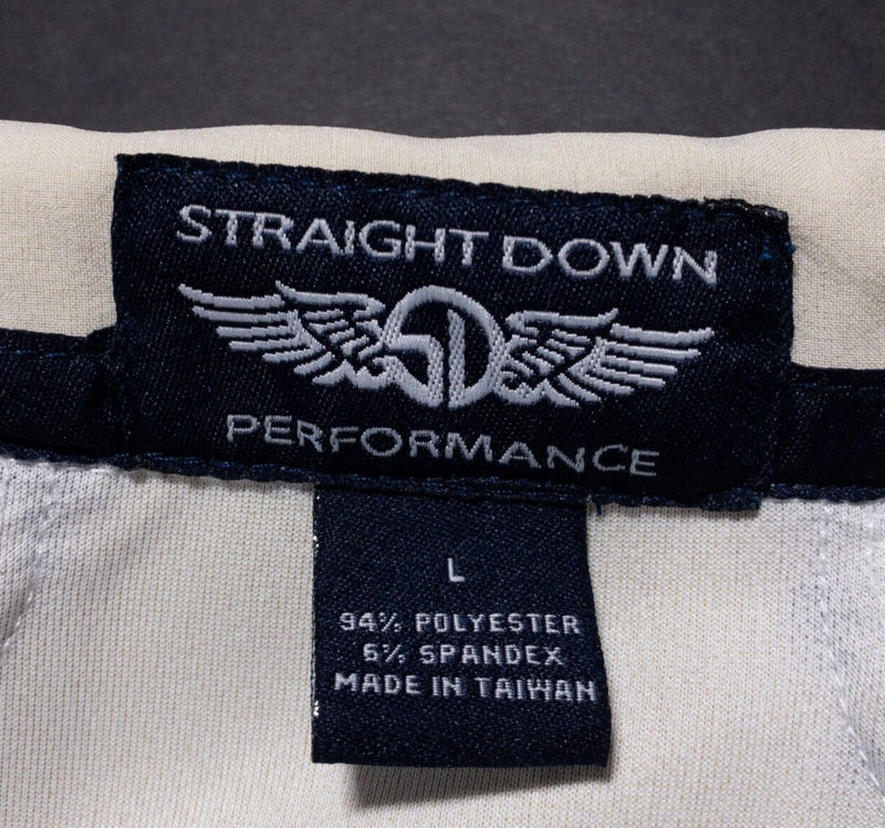 Straight Down Golf Jacket Men's Large Performance 1/4 Zip Pullover Ivory Wind