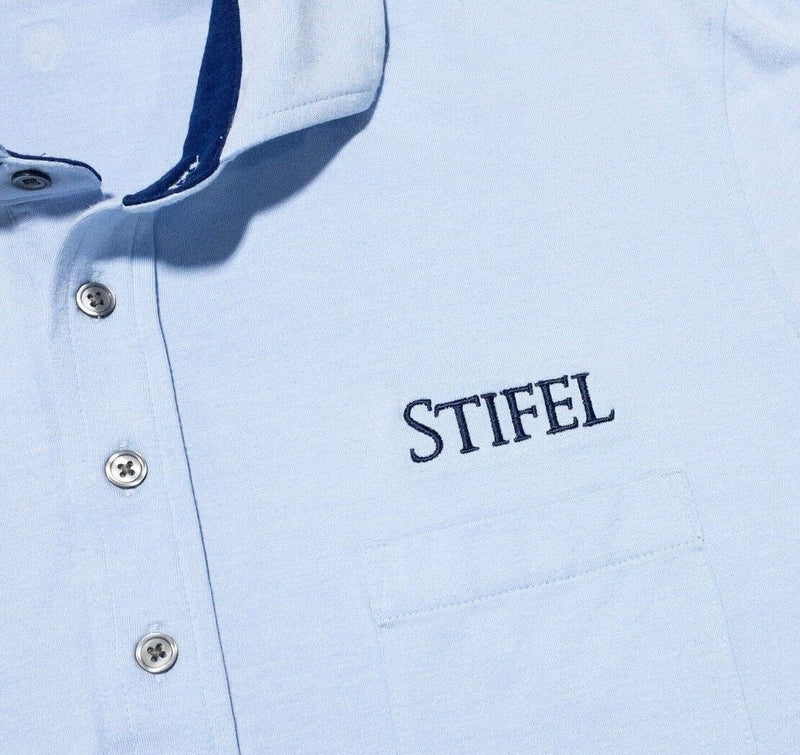 Greyson Golf Shirt Large Men's Polo Light Blue Pima Cotton Modal Blend Stifel