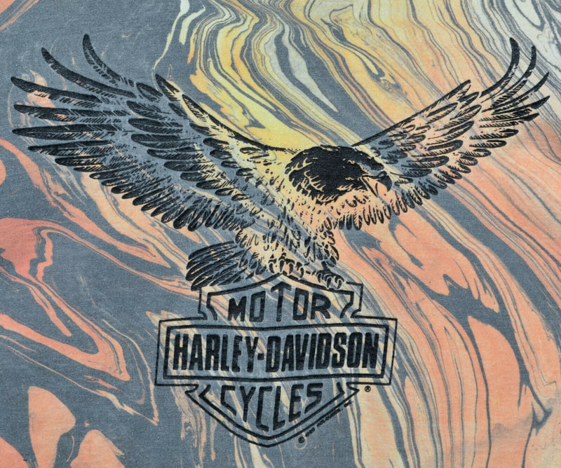 Vtg 1990 Harley-Davidson Men's XL Marble Eagle Bar Shield All-Over Print T-Shirt