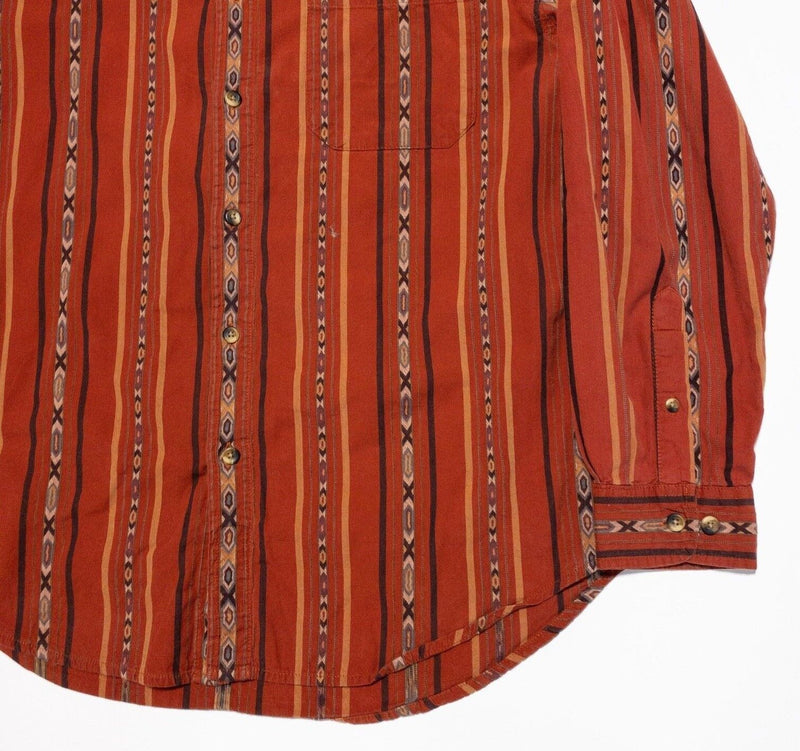 Territory Ahead Men's Large Shirt Aztec Southwest Orange Geometric Vintage 90s