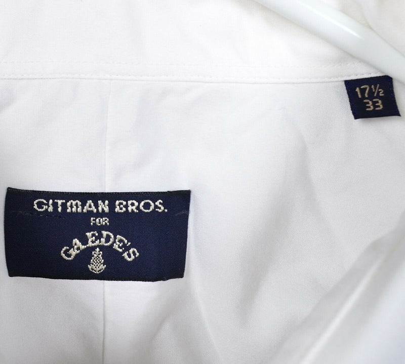 Gitman Bros Men's 17.5 33 French Cuff White Ruffle Tuxedo Formal Dress Shirt