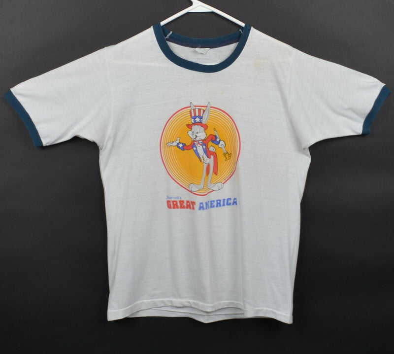 Vtg 1975 Great America Men's Large Tropix Togs Ringer Bugs Bunny Graphic T-Shirt