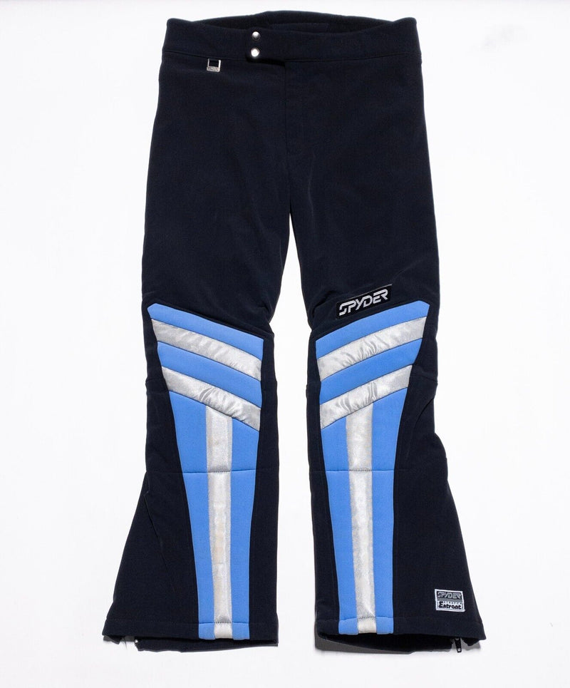 Vintage Spyder Entrant Snow Pants Men's 34 Racing Ski Black Blue Flared 80s