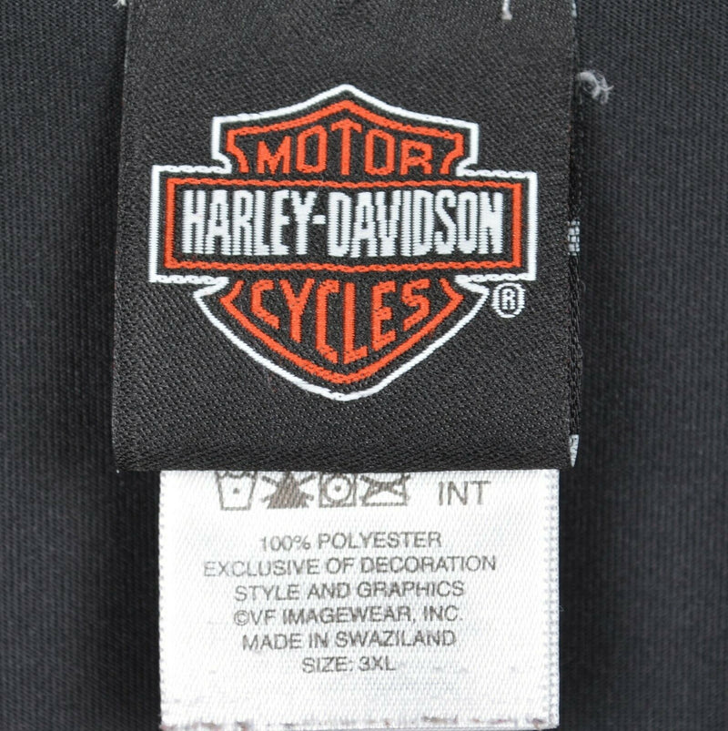 Harley-Davidson Men's 3XL Black Logo Polyester Wicking Stretch Golf Polo Shirt