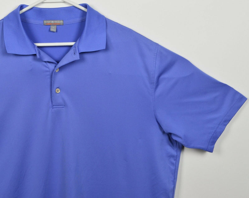 Peter Millar Summer Comfort Men's XL Solid Purple/Blue Wicking Golf Polo Shirt