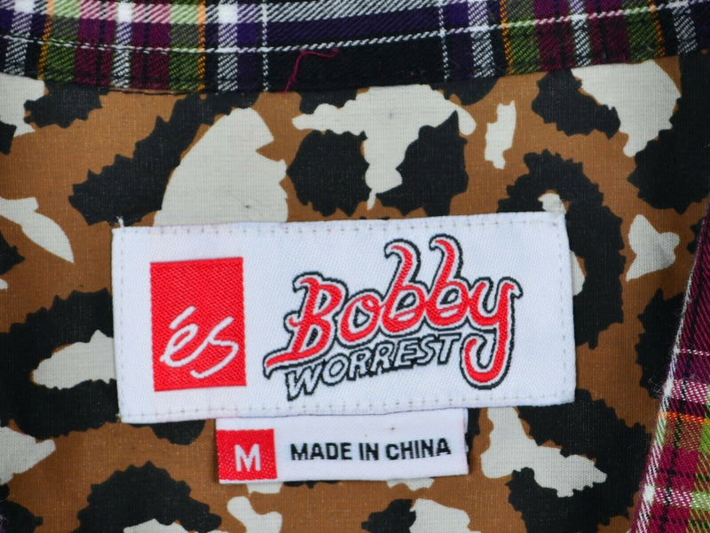 ES Bobby Worrest Men's Sz Medium Plaid Flip Cuff Skate Uptown Woven Shirt