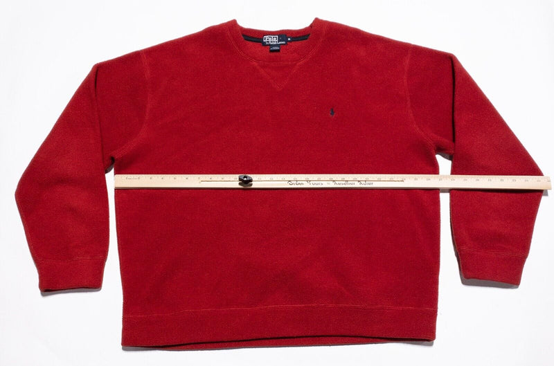 Polo Ralph Lauren Sweatshirt Men's XL Pullover Fleece Vintage 90s Red Crewneck