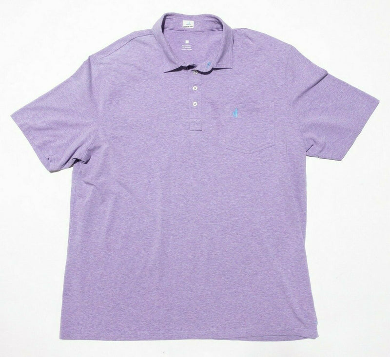 johnnie-O Hanging Out Polo 2XL Men's Heather Purple Pocket Shirt Surfer Logo