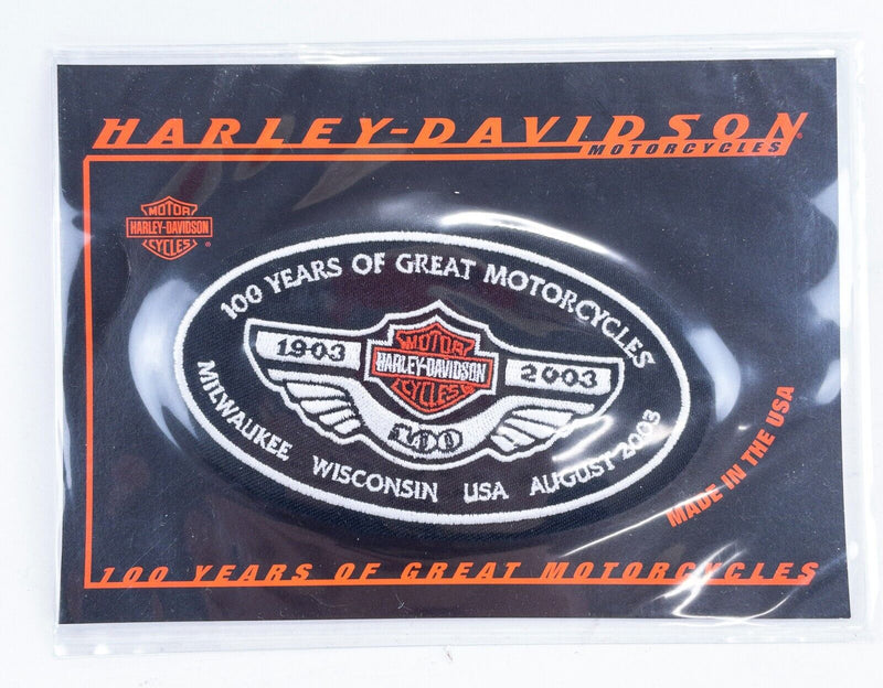 Harley Davidson 100 Years Patch 100th Anniversary 7.5” x 2.75” Milwaukee WI 2003