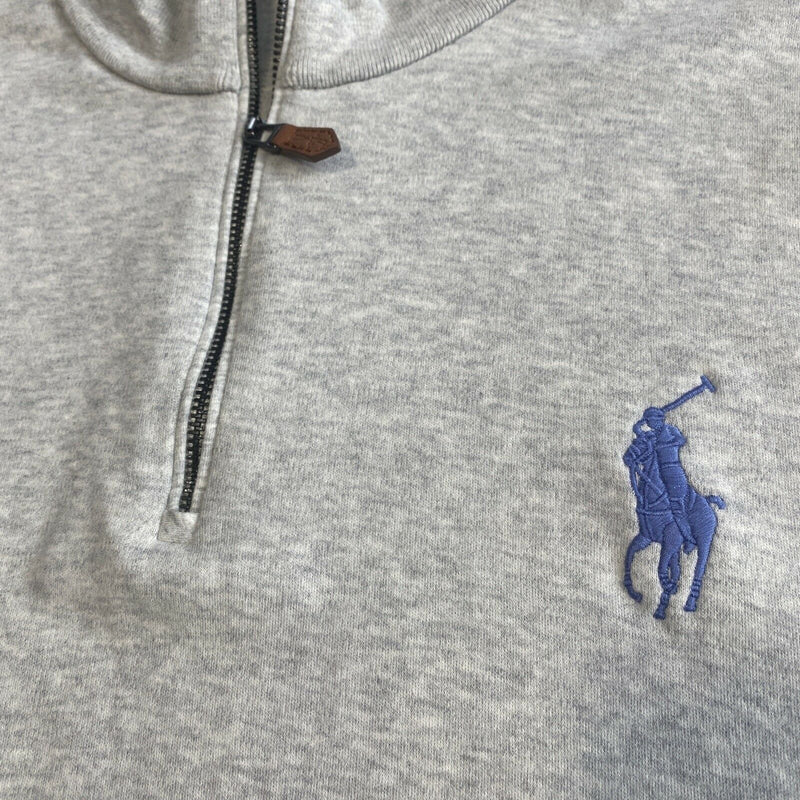 Polo Golf Ralph Lauren Men's 2XL Heather Gray Big Pony 1/4 Zip Sweater Vest