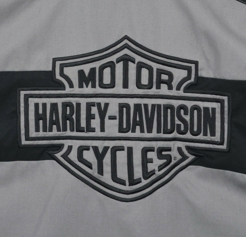 Harley-Davidson Men's Large Vented Gray Black Mesh Biker Garage Mechanic Shirt