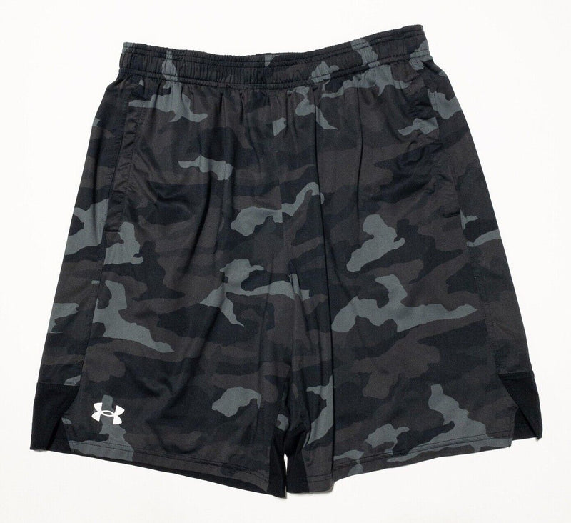 Under Armour Camo Shorts Large Loose Men's Athletic Performance Green Gray