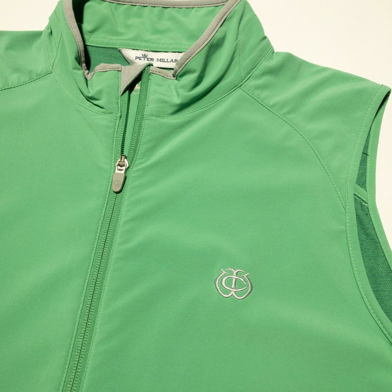 Peter Millar Men's Zephyr Vest Golf Performance Pesto Green Full Zip Men Medium