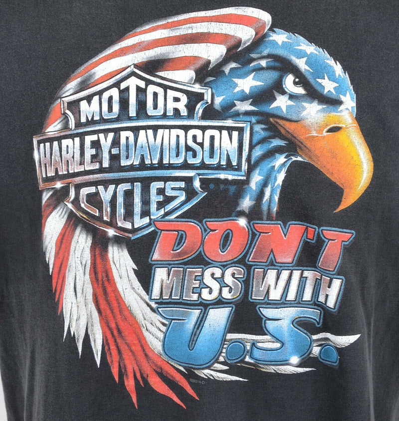 Vintage 90s Harley-Davidson Men's Sz Large Don't Mess with USA Eagle T-Shirt