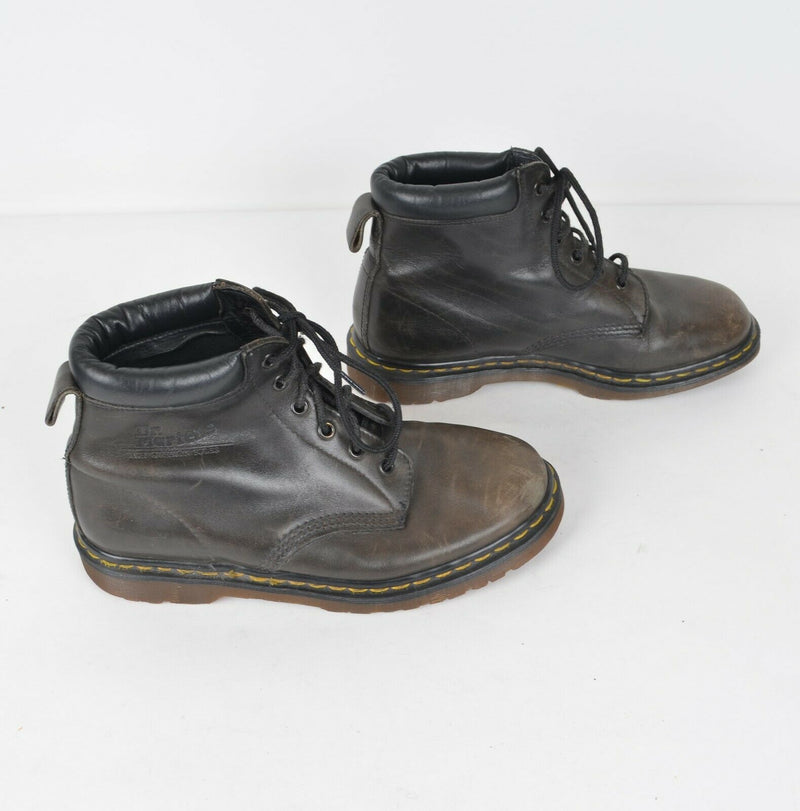 Vintage Dr Doc Marten Men's 7 Brown Leather Made in England Eyelet Ankle Boots